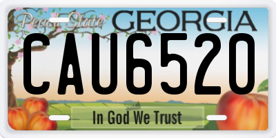 GA license plate CAU6520