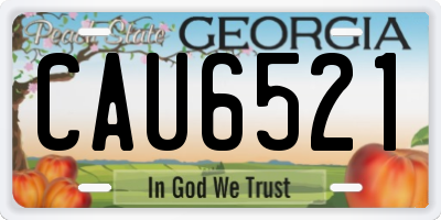 GA license plate CAU6521