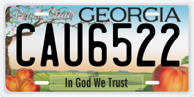 GA license plate CAU6522
