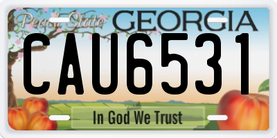 GA license plate CAU6531