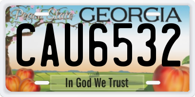 GA license plate CAU6532
