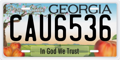 GA license plate CAU6536