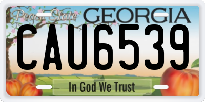 GA license plate CAU6539