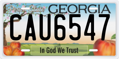 GA license plate CAU6547