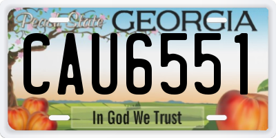 GA license plate CAU6551
