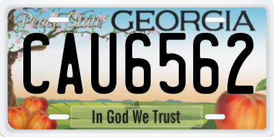 GA license plate CAU6562