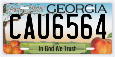 GA license plate CAU6564