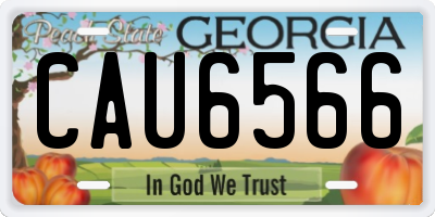 GA license plate CAU6566