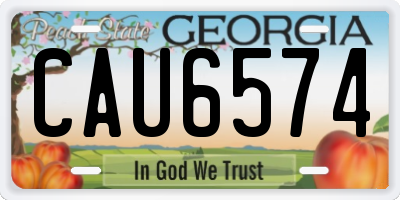 GA license plate CAU6574