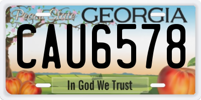 GA license plate CAU6578