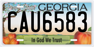 GA license plate CAU6583