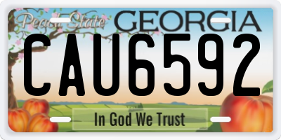 GA license plate CAU6592