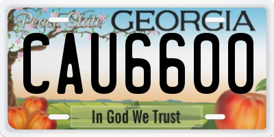 GA license plate CAU6600