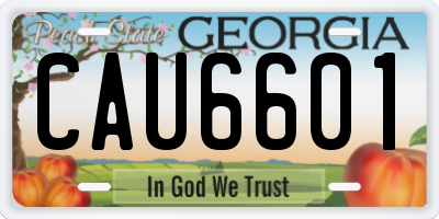 GA license plate CAU6601