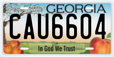 GA license plate CAU6604