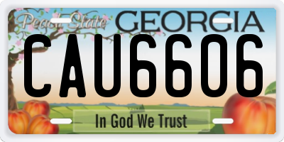 GA license plate CAU6606