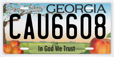 GA license plate CAU6608