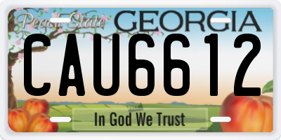 GA license plate CAU6612