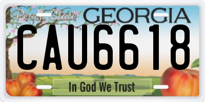 GA license plate CAU6618