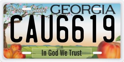 GA license plate CAU6619