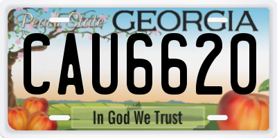 GA license plate CAU6620