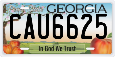 GA license plate CAU6625