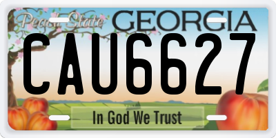 GA license plate CAU6627