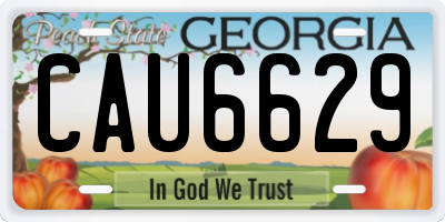 GA license plate CAU6629