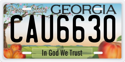 GA license plate CAU6630