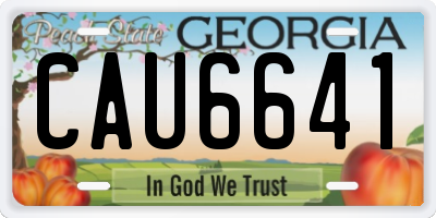 GA license plate CAU6641
