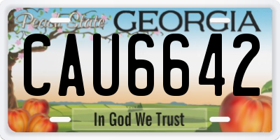 GA license plate CAU6642