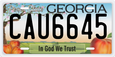GA license plate CAU6645