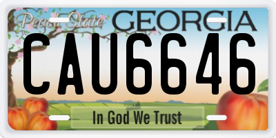 GA license plate CAU6646