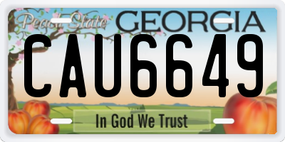 GA license plate CAU6649