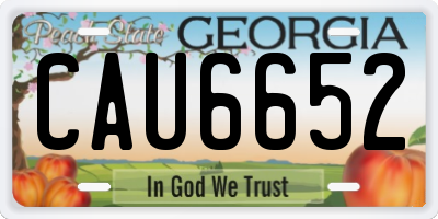 GA license plate CAU6652