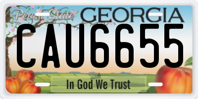 GA license plate CAU6655