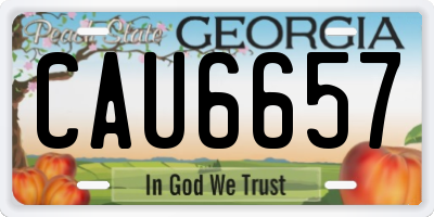 GA license plate CAU6657