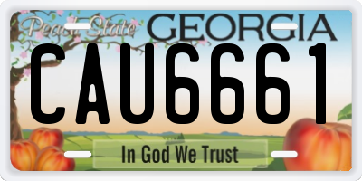 GA license plate CAU6661
