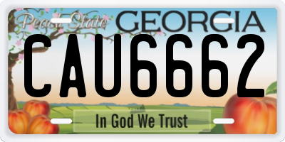 GA license plate CAU6662