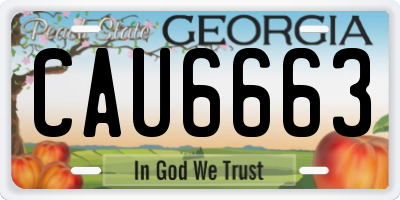 GA license plate CAU6663