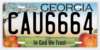 GA license plate CAU6664