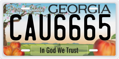 GA license plate CAU6665