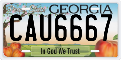 GA license plate CAU6667