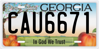 GA license plate CAU6671