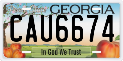 GA license plate CAU6674