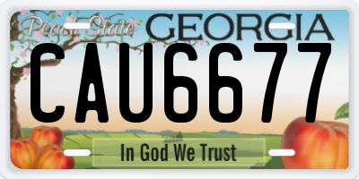 GA license plate CAU6677
