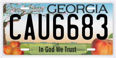 GA license plate CAU6683