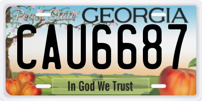 GA license plate CAU6687