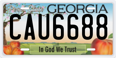GA license plate CAU6688