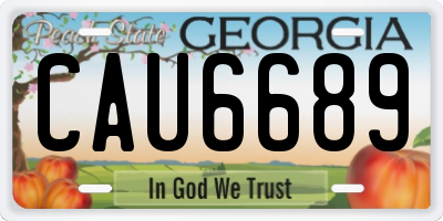 GA license plate CAU6689